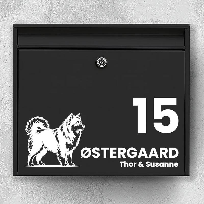 Brievenbussticker met Finse Lappenhond