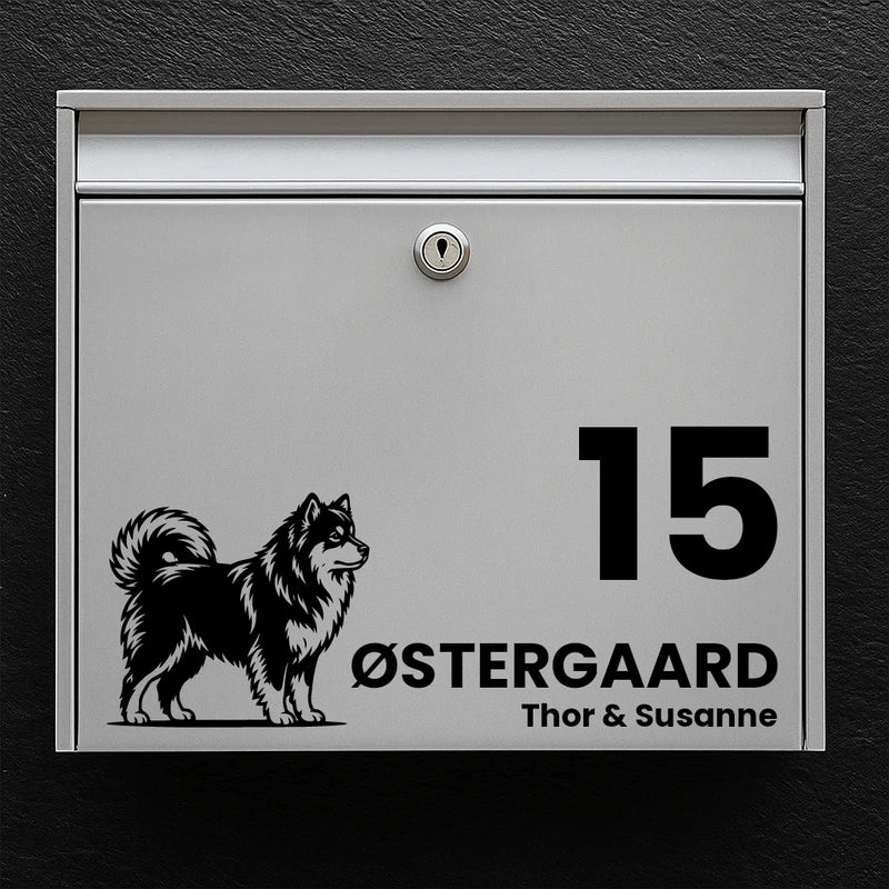 Brievenbussticker met Finse Lappenhond