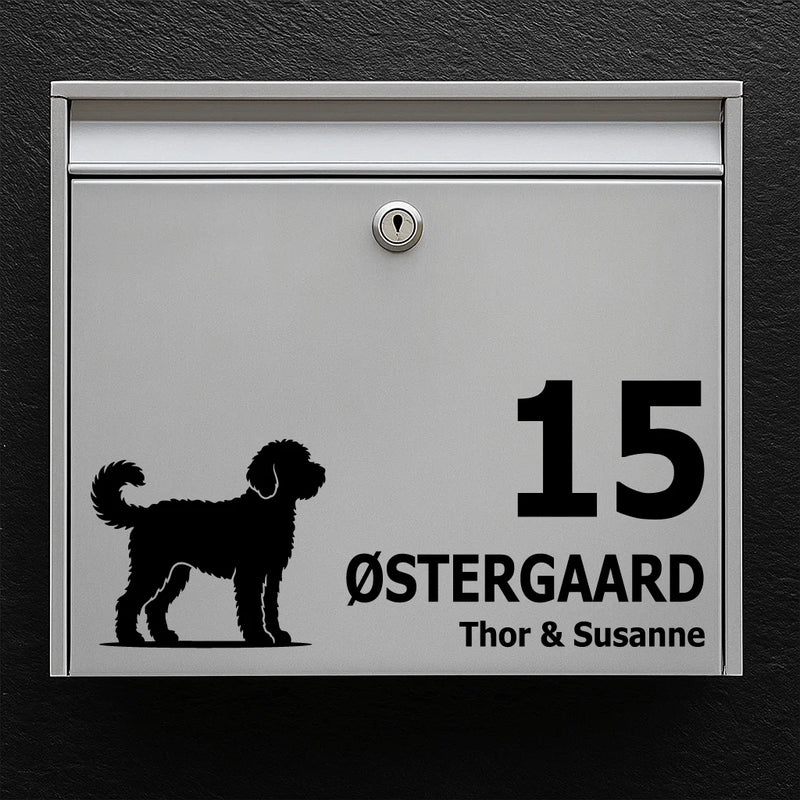 Brievenbussticker met Goldendoodle