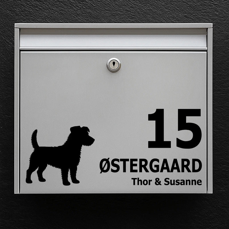 Brievenbussticker met Ruwharige Jack Russell Terrier