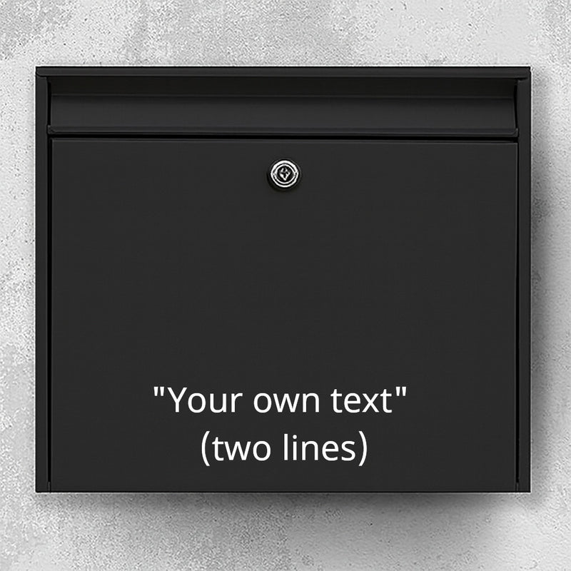 Brievenbussticker - bepaal zelf de tekst (max 30x30cm) - 2 regels