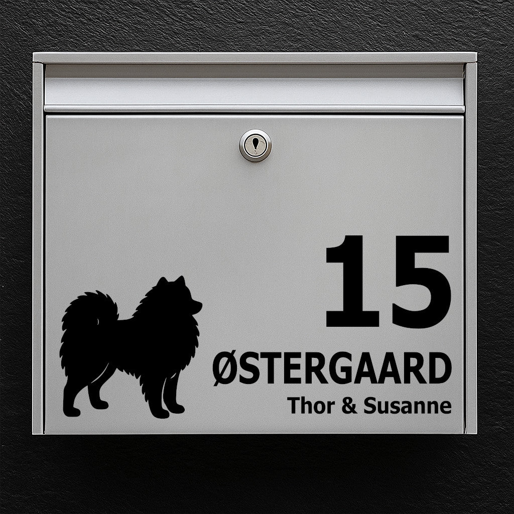 Brievenbussticker met Japanse Spitz