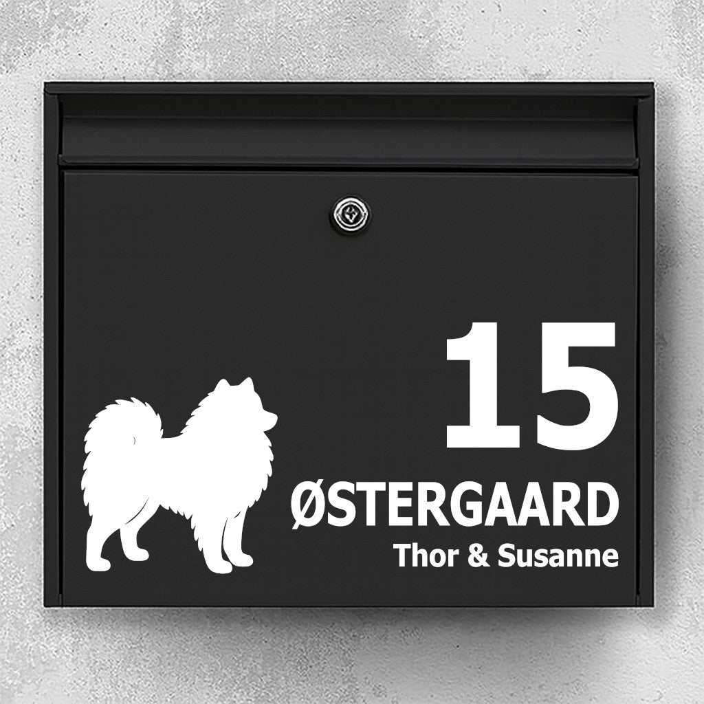 Brievenbussticker met Japanse Spitz