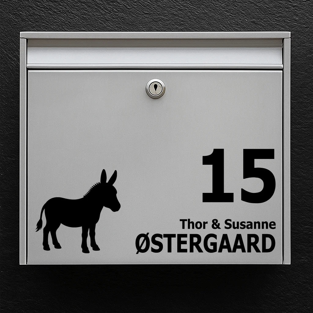 Brievenbussticker met  ezel
