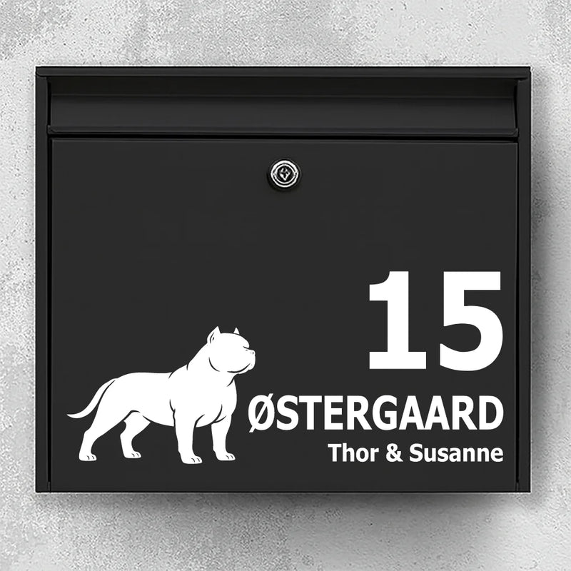 Brievenbussticker met American Bully