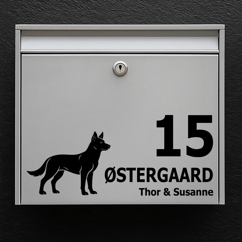 Brievenbussticker met Australian Kelpie
