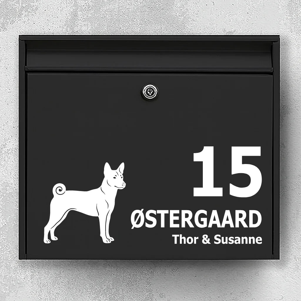 Brievenbussticker met Basenji