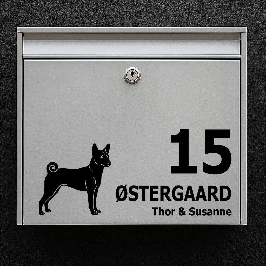 Brievenbussticker met Basenji