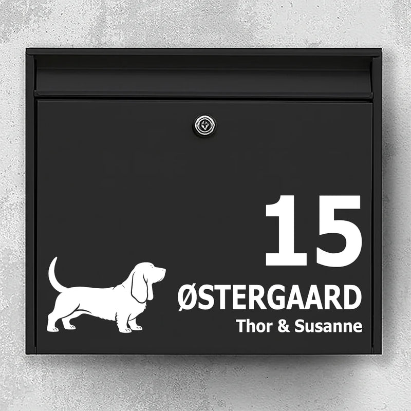 Brievenbussticker met Basset Hound 