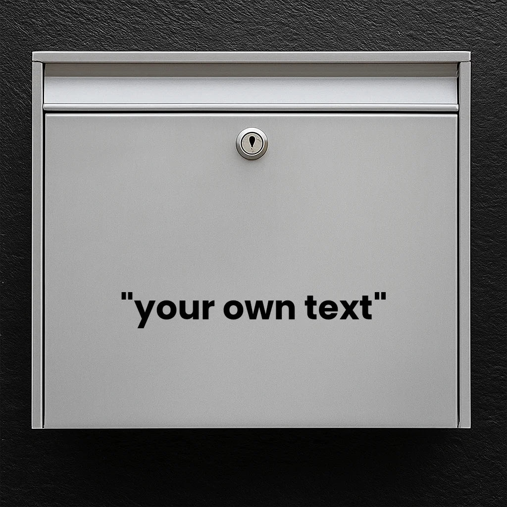 Brievenbussticker - bepaal zelf de tekst (max 30x30cm)