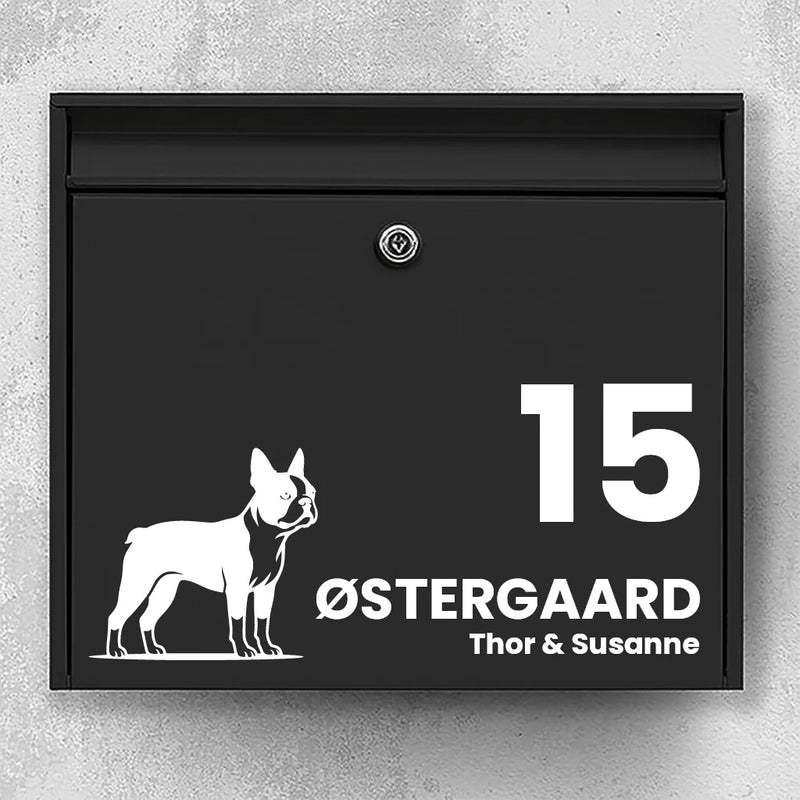 Brievenbussticker met Boston Terrier
