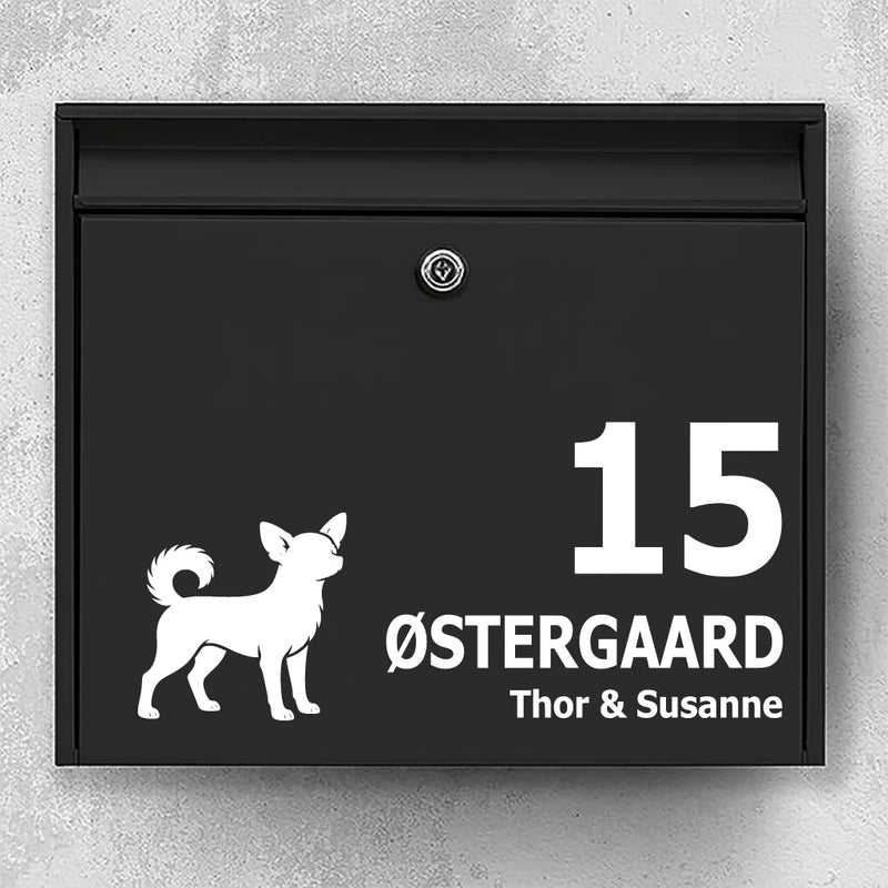 Brievenbussticker met chihuahua 