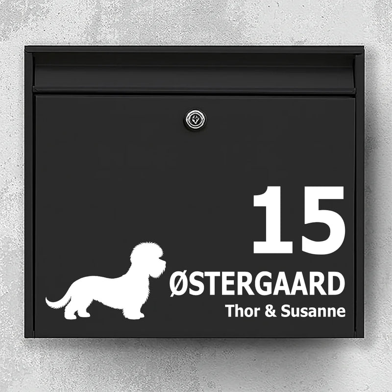 Brievenbussticker met Dandie Dinmont Terrier