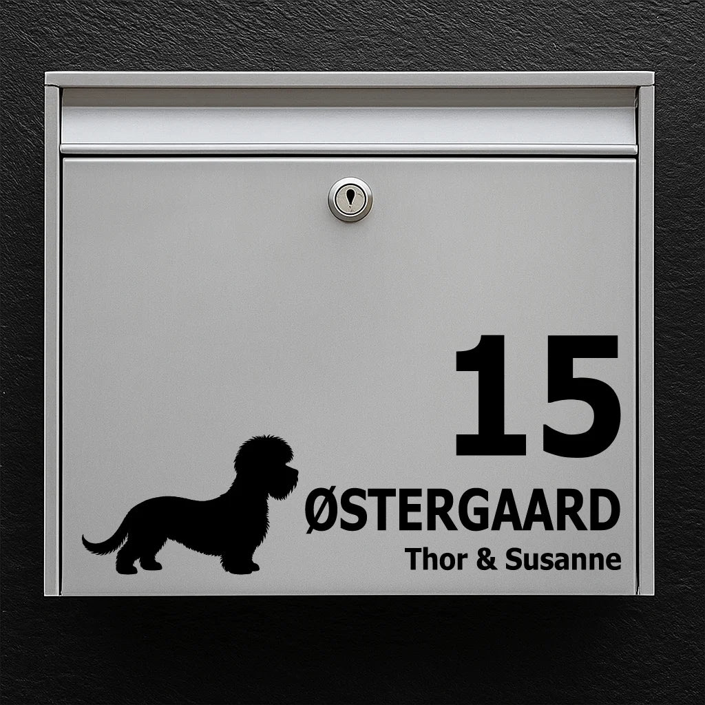 Brievenbussticker met Dandie Dinmont Terrier