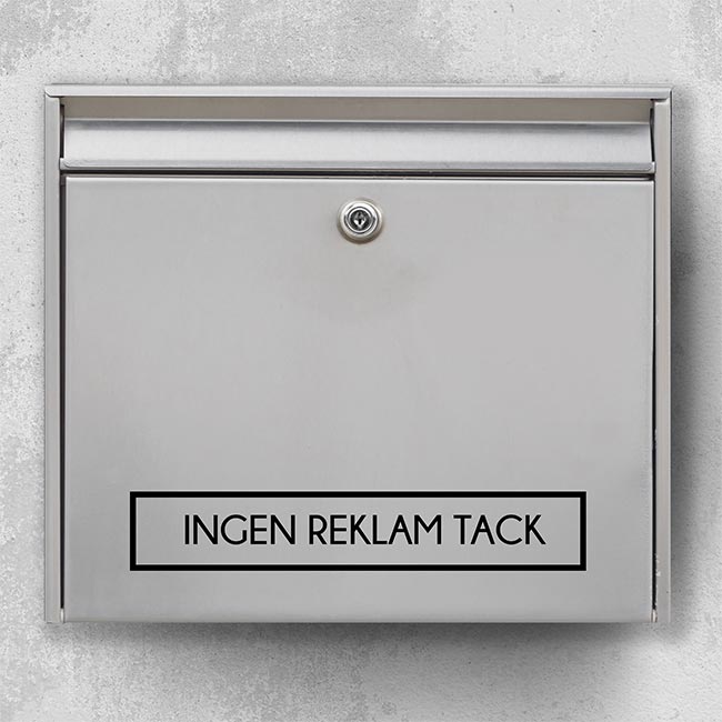 Advertentievrije brievenbussticker met de tekst "Geen advertenties a.u.b." – moderne uitstraling