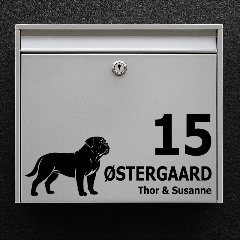 Brievenbussticker met Dogue de Bordeaux