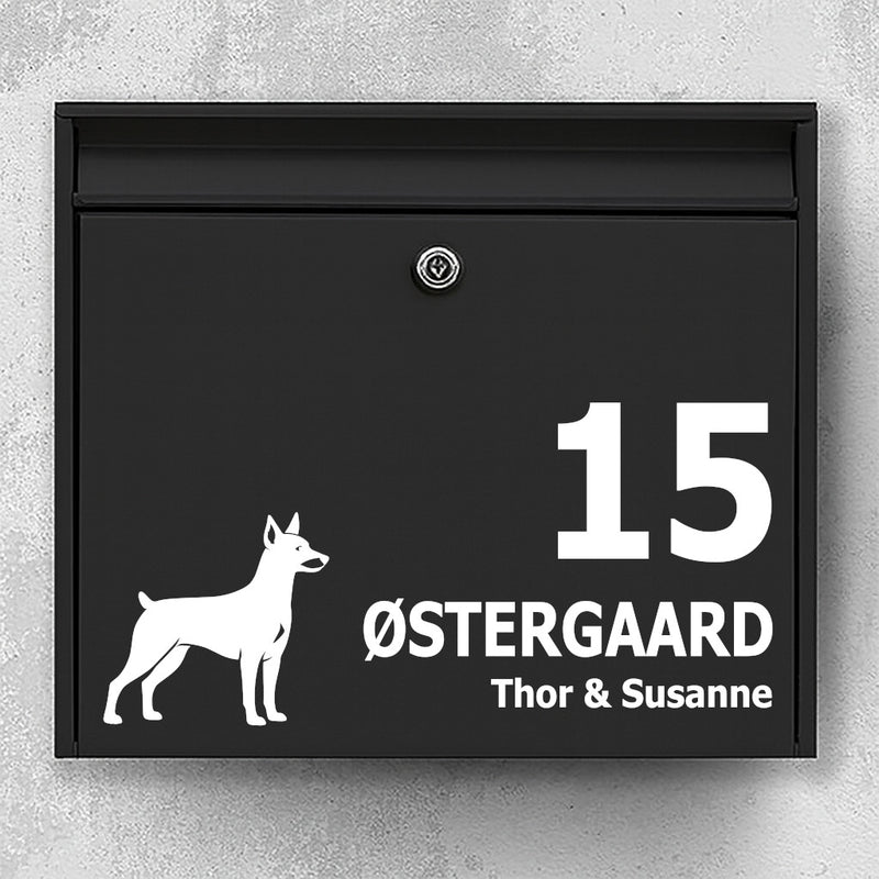 Brievenbussticker met  Dwergpinscher 