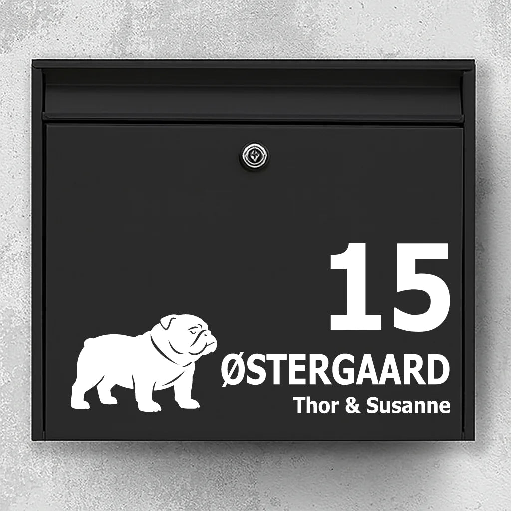 Brievenbussticker met English Bulldog