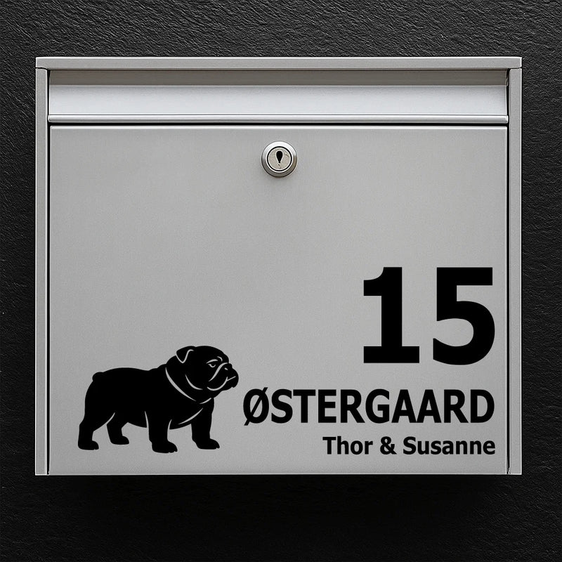 Brievenbussticker met English Bulldog