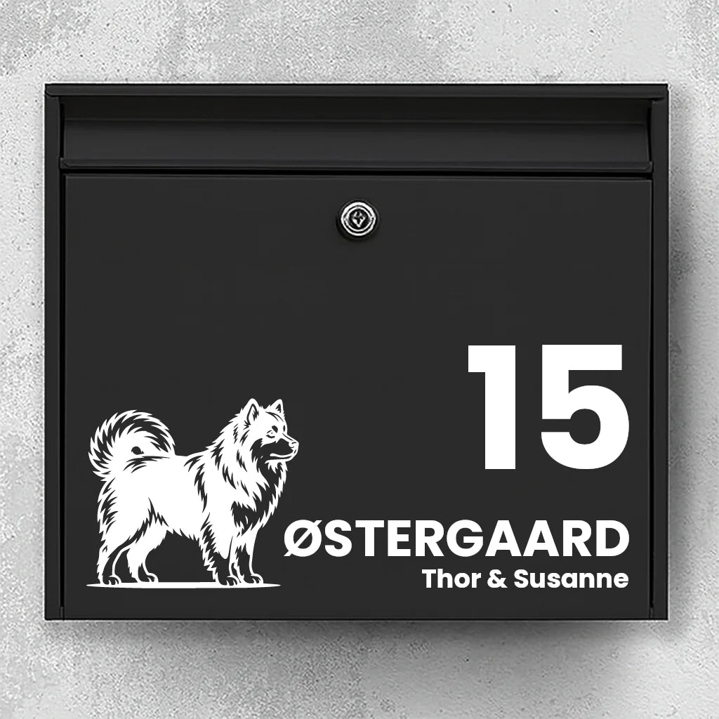 Brievenbussticker met Finse Lappenhond