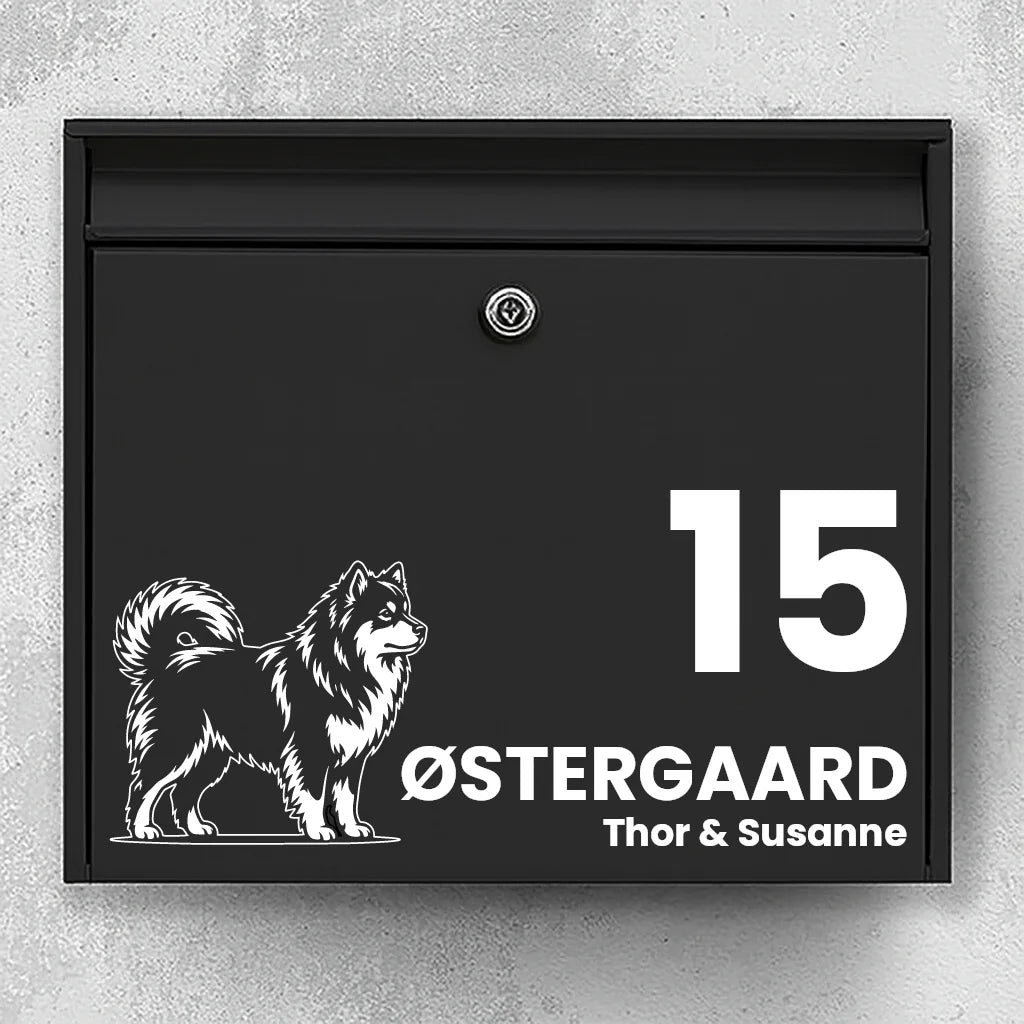 Brievenbussticker met Finse Lappenhond