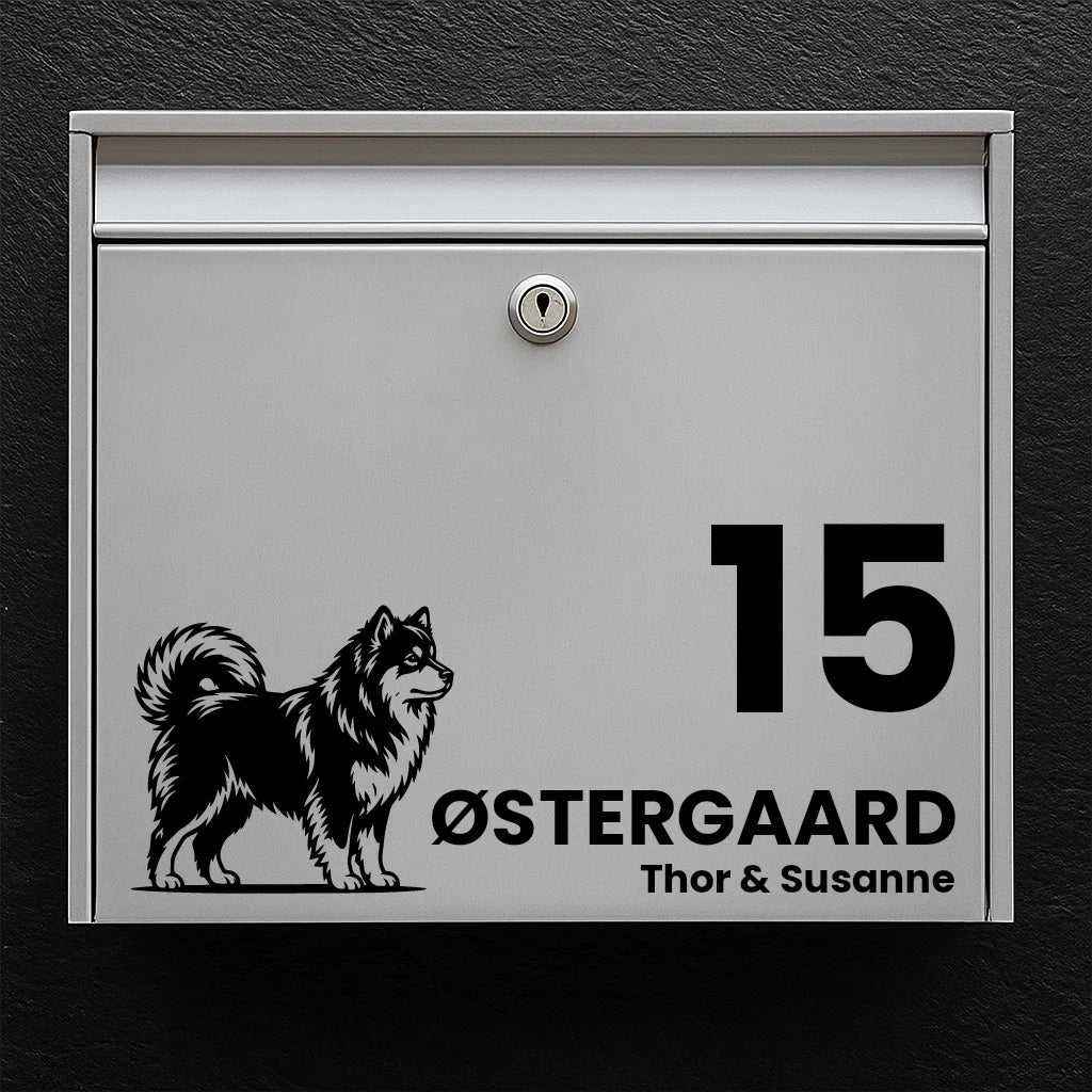 Brievenbussticker met Finse Lappenhond