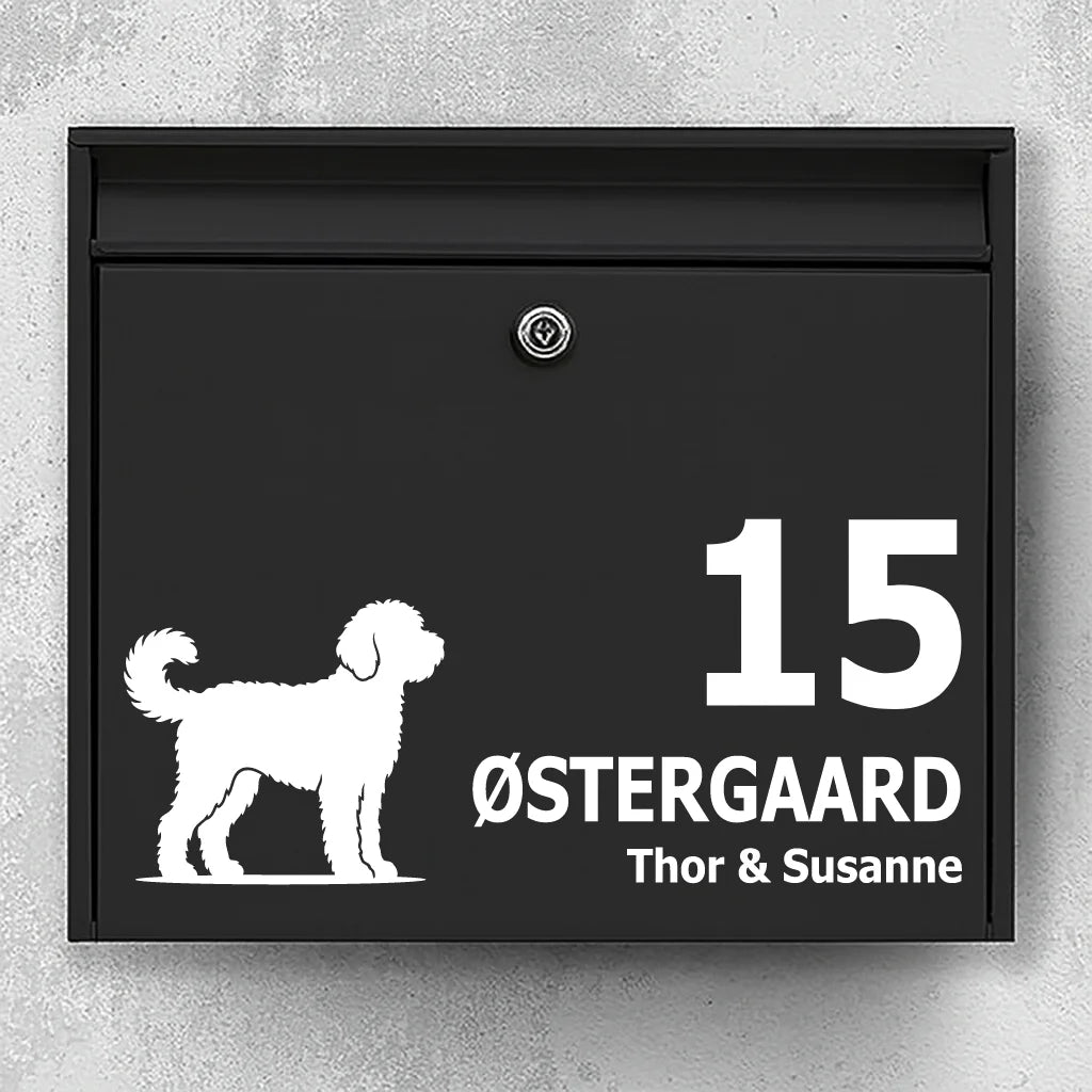 Brievenbussticker met Goldendoodle