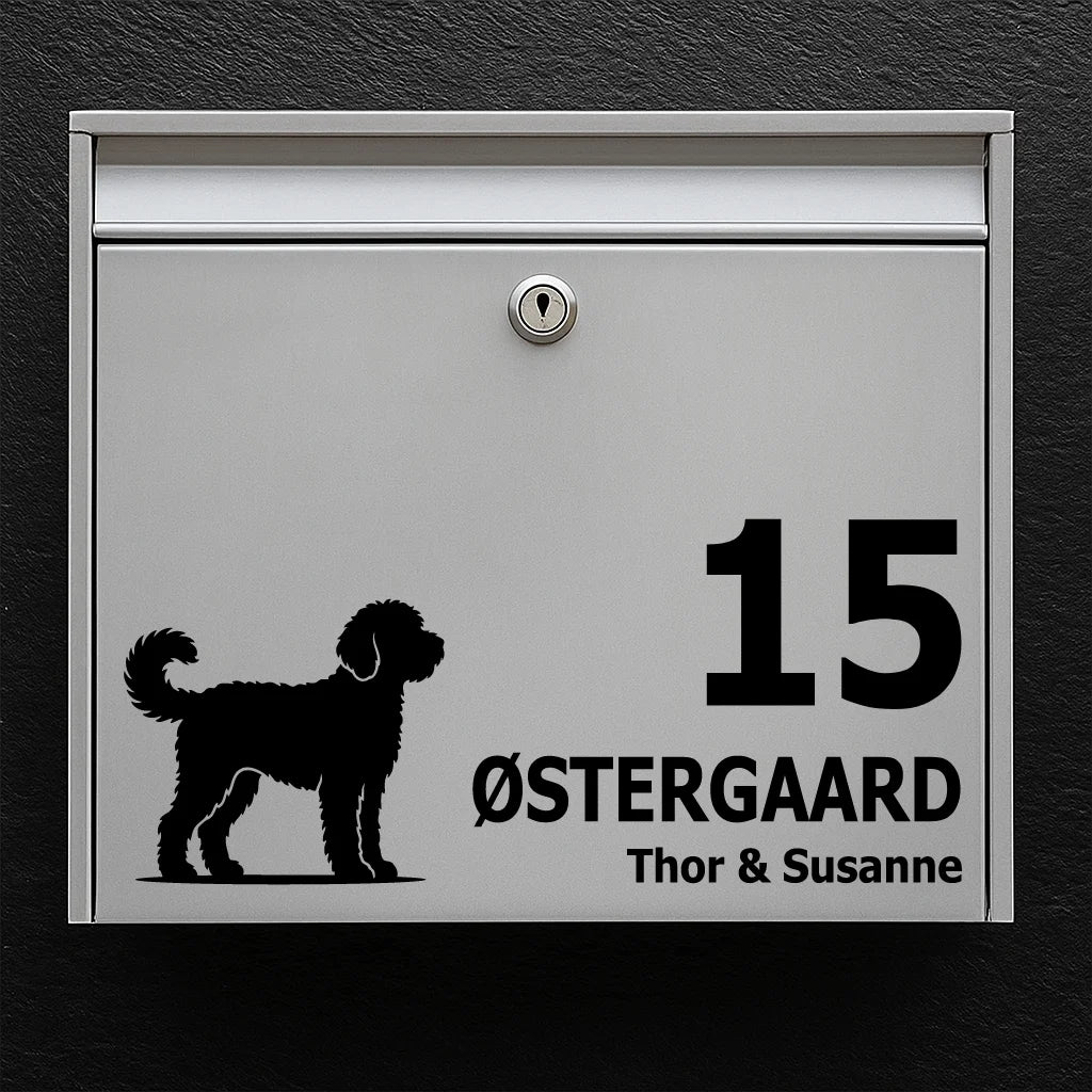 Brievenbussticker met Goldendoodle