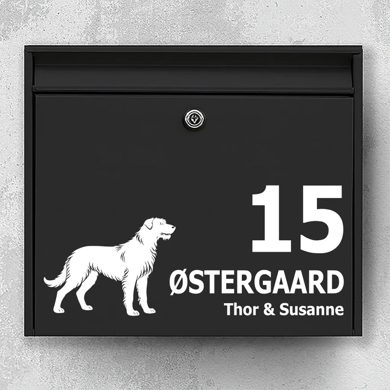 Brievenbussticker met Ierse Wolfshond