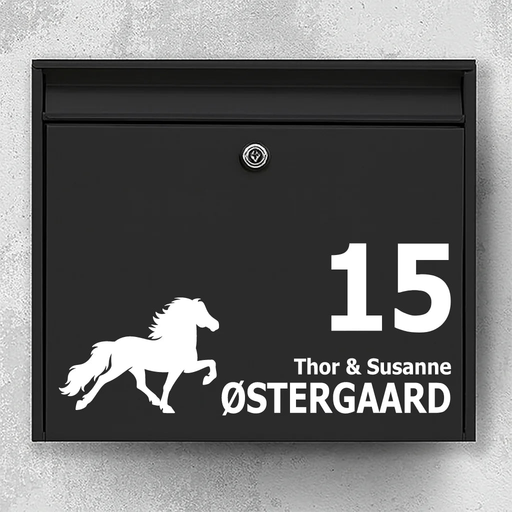 Brievenbussticker met IJslander (tölt)