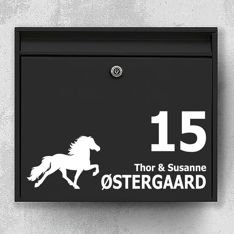 Brievenbussticker met IJslander (tölt)
