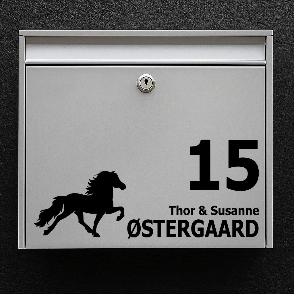 Brievenbussticker met IJslander (tölt)