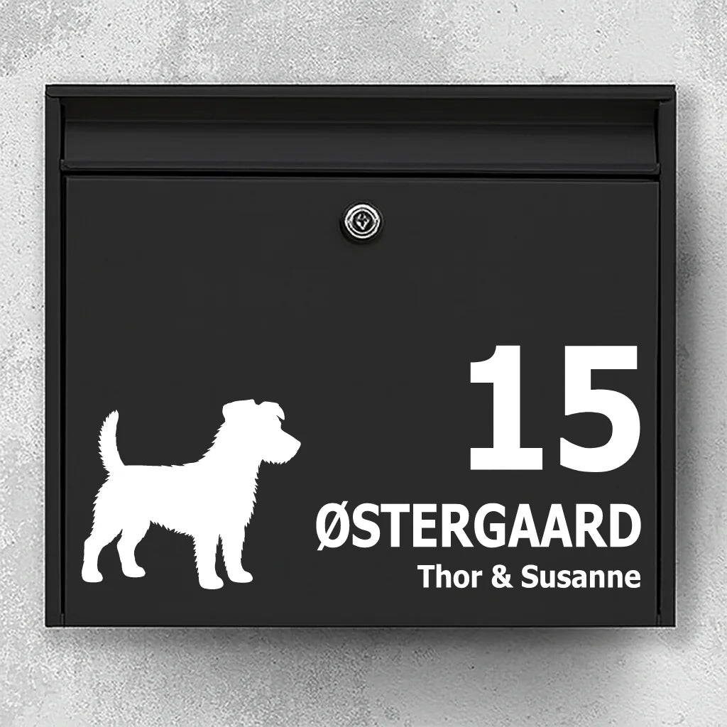 Brievenbussticker met Ruwharige Jack Russell Terrier