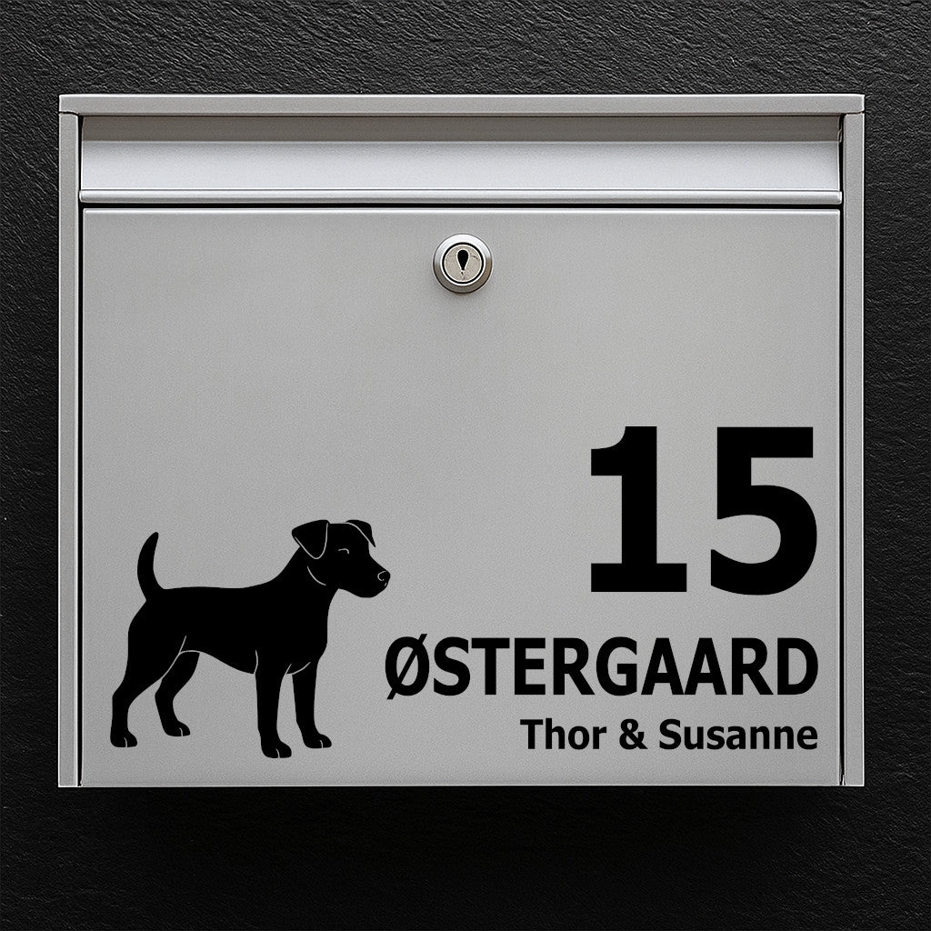 Brievenbussticker met jack russel terriër