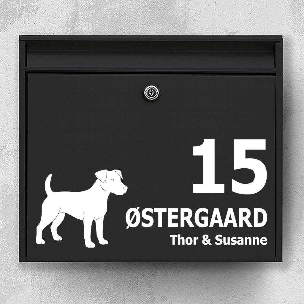 Brievenbussticker met jack russel terriër