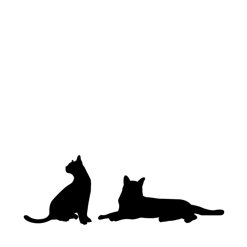 Kat – Enkelen Motief Sticker (Twee Katten)
