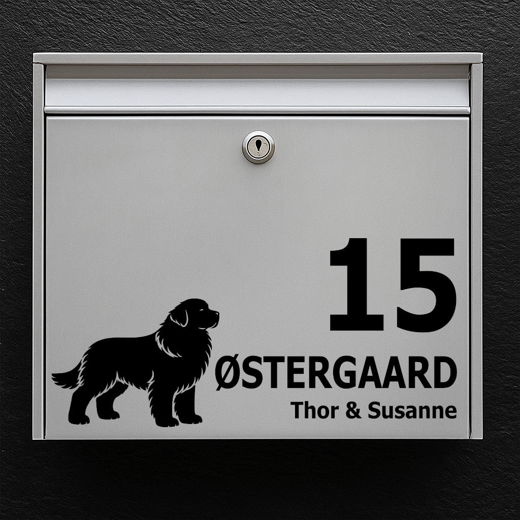 Brievenbussticker met Newfoundlander 