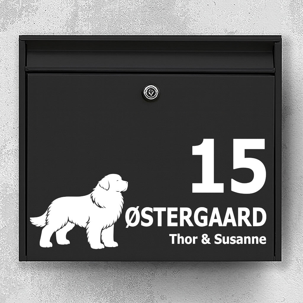Brievenbussticker met Newfoundlander 