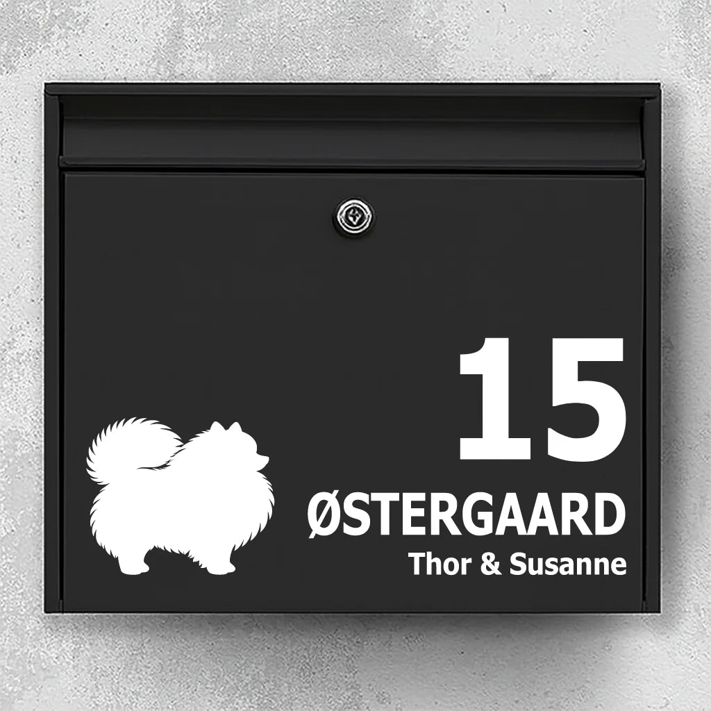Brievenbussticker met Pomeranian 