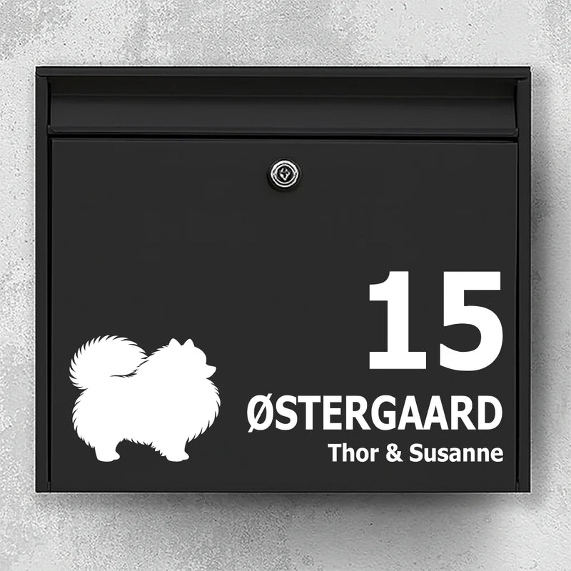 Brievenbussticker met Pomeranian 