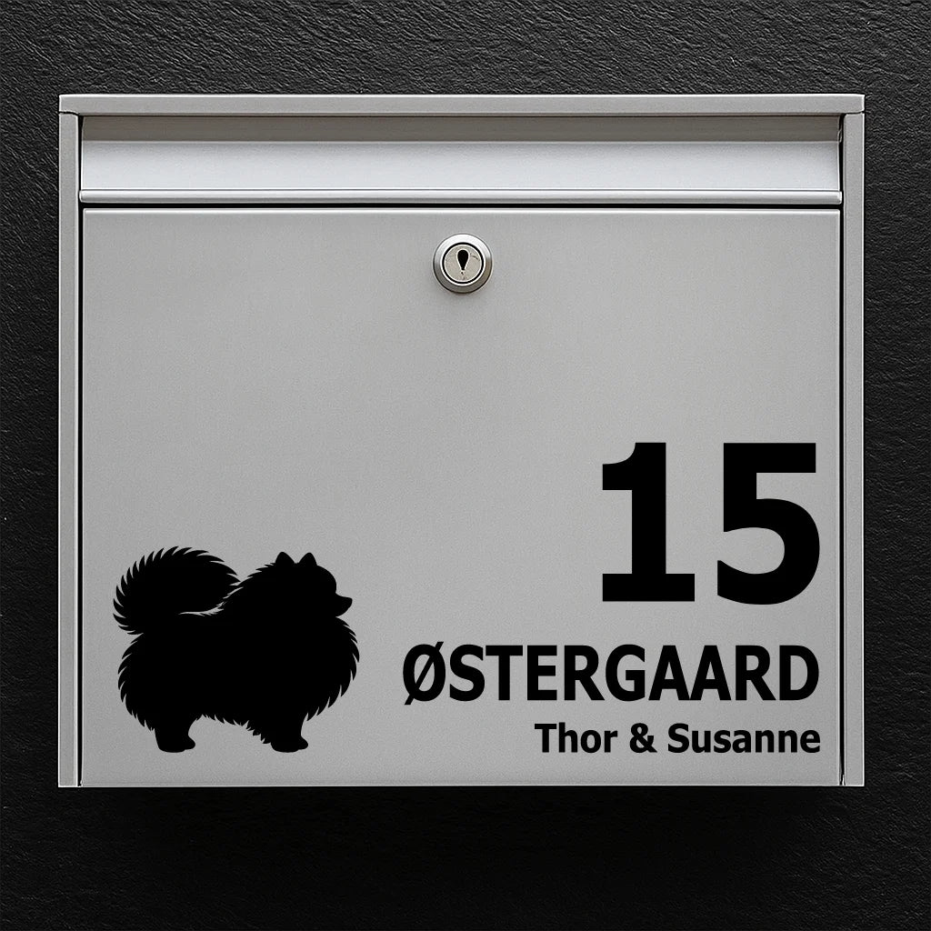 Brievenbussticker met Pomeranian 