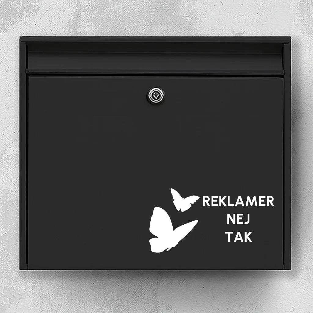 Brievenbussticker – “Geen reclame a.u.b.” met vlinders