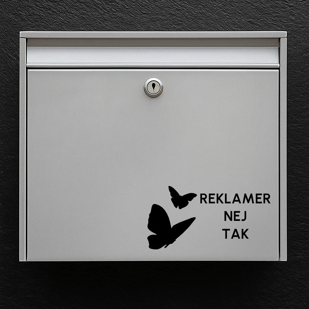 Brievenbussticker – “Geen reclame a.u.b.” met vlinders