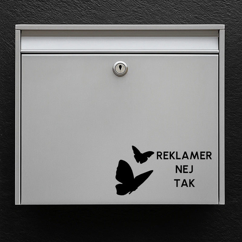 Brievenbussticker – “Geen reclame a.u.b.” met vlinders
