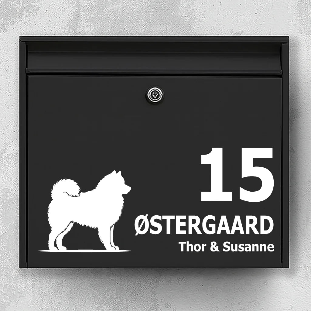 Brievenbussticker met  Samojeed