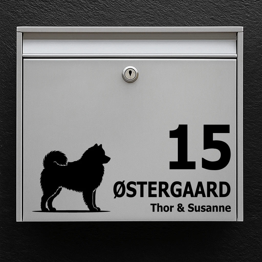 Brievenbussticker met  Samojeed