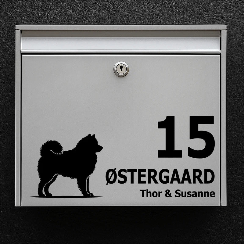 Brievenbussticker met  Samojeed