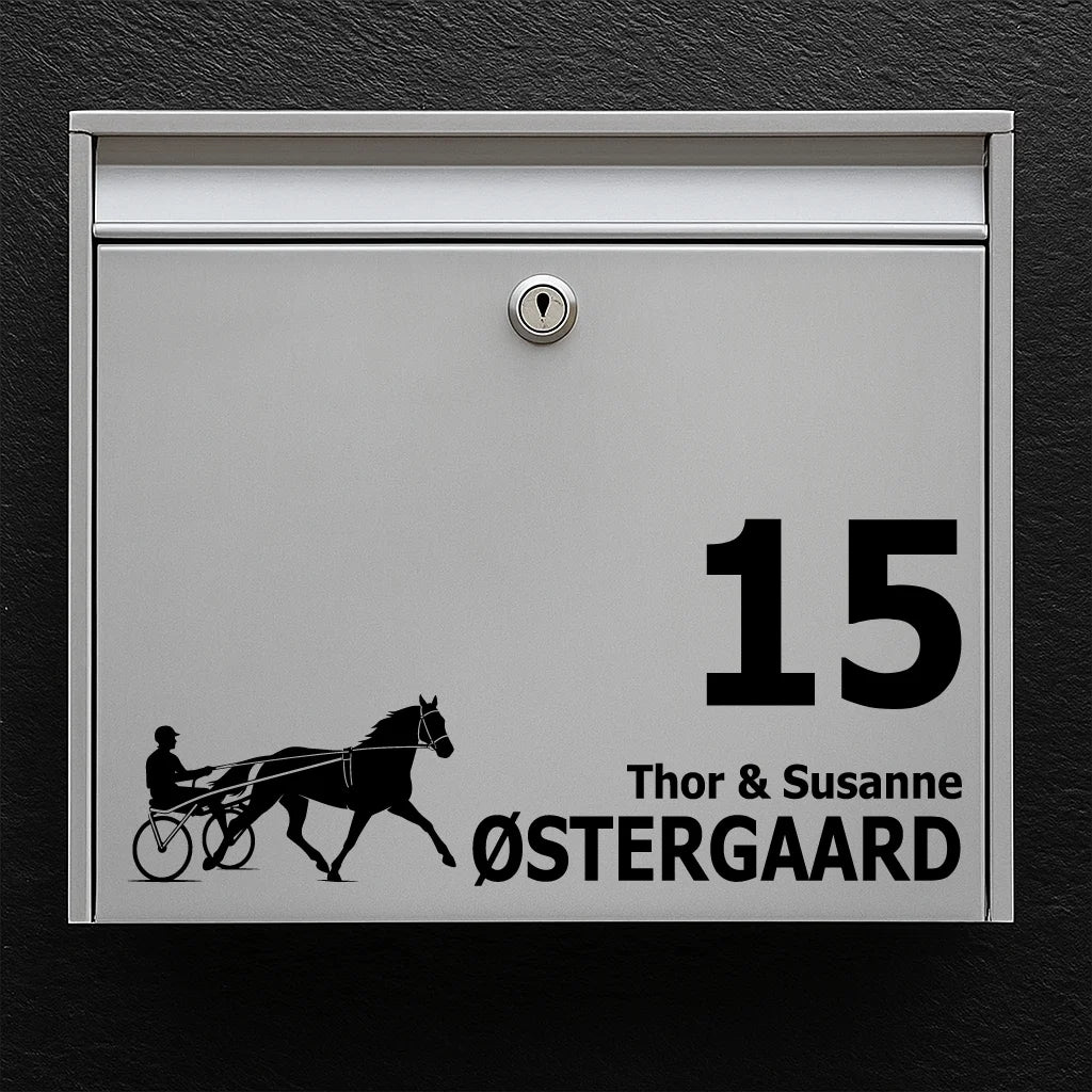 Brievenbussticker met Draver (met sulky)