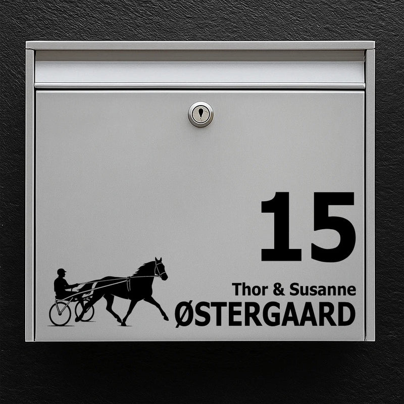 Brievenbussticker met Draver (met sulky)