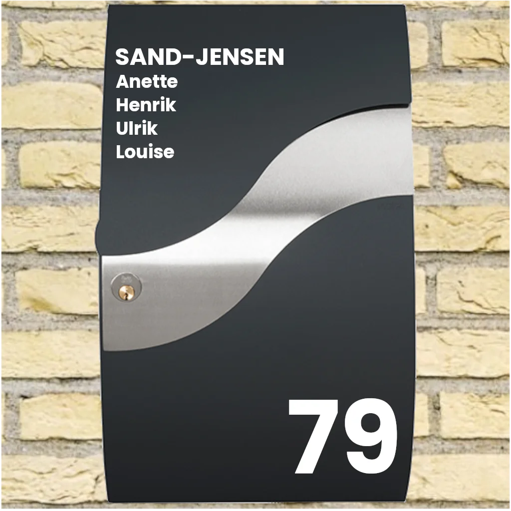 Brievenbussticker – Golfpatroon met achternaam, voornamen en huisnummer